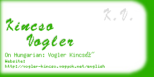kincso vogler business card